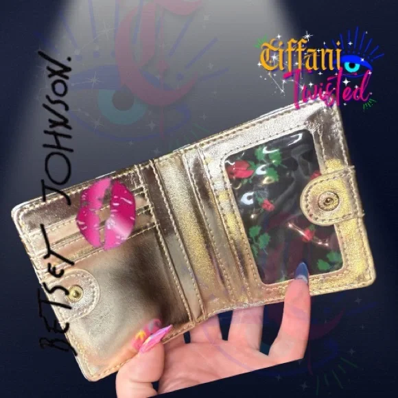 Betsey Johnson Gold and White Glamorous Wallet - Picture 2 of 5